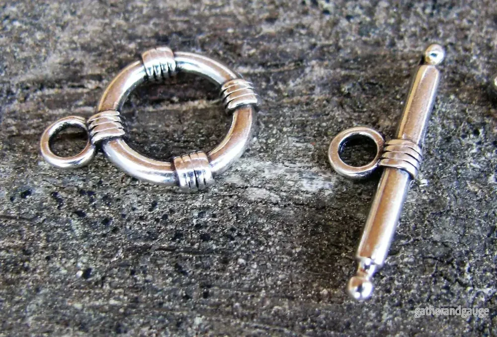 Stavlås Silverfärgat - Runt med ränder 2-pack - Bild 2