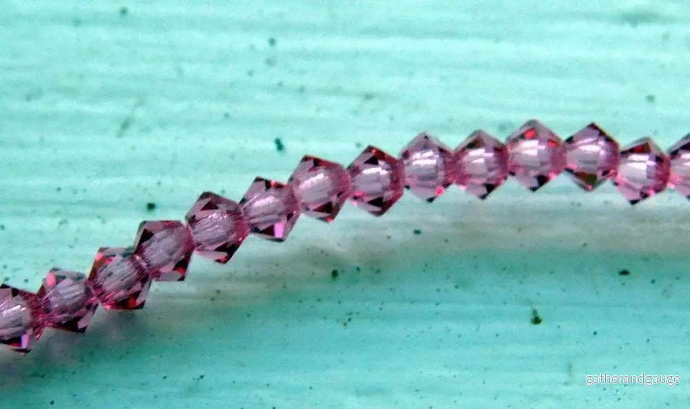 Tjeckiska MC Bicone - Rose, 3 mm 40- pack - Bild 2