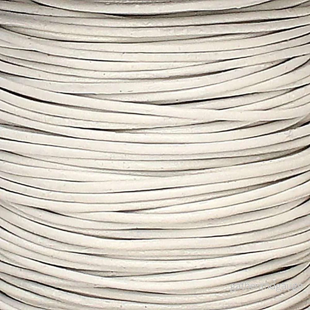 Läderband 0,5mm - Vit 1m