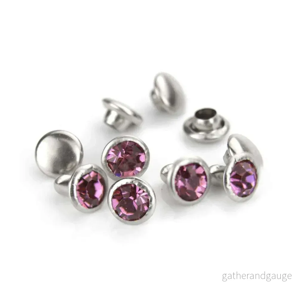 ImpressArt - Czech Crystal Snap Rivets, Round - Amethyst 50 st - Bild 2
