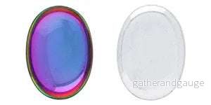 Cabochon Oval - Crystal Vitrail Green 25x18mm