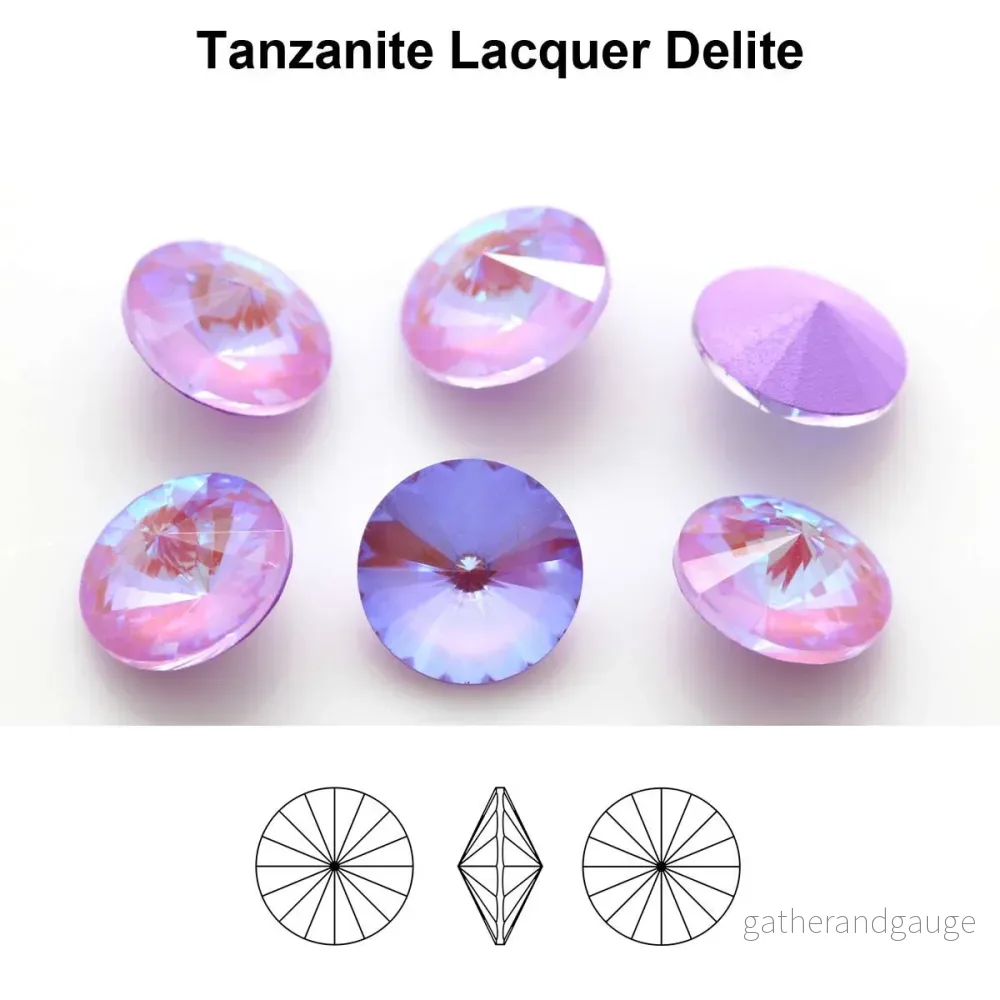 Aurea Crystals A1122 Rivoli – Tanzanite Lacquer DeLite, 18 mm, 1 styck
