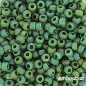 Miyuki Seed beads – Opaque Glazed Frosted Turtle Green 8/0, 10 gram