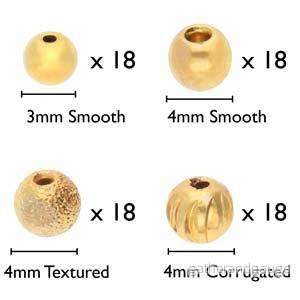 Basic Elements - Memory Wire End Cap, Gold Plated, 72-pack - Bild 2
