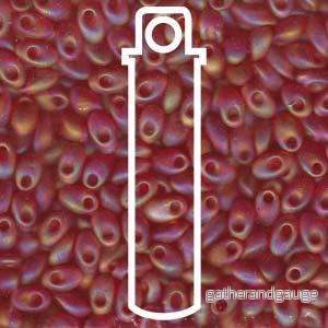 Miyuki Long Magatama – Matt Transparent Red Orange AB 4x7mm 8,5gram Miyuki Long Magatama – Matt Transparent Red Orange AB 4x7mm 8,5gram