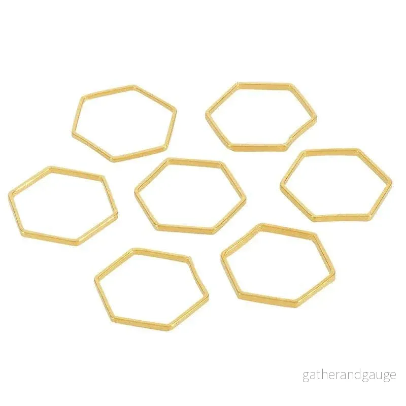 Hexagon 24K Guldpläterad - 12 mm 1 styck - Bild 2