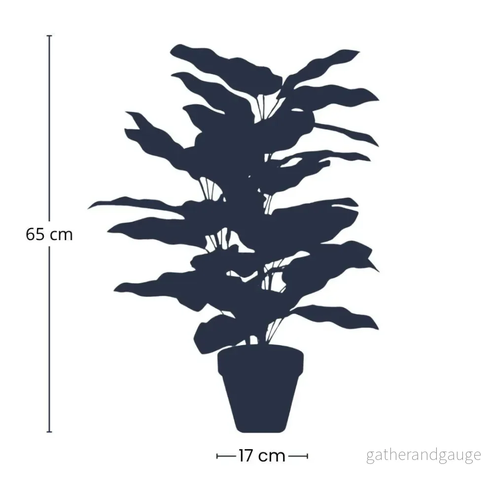 Calathea makoyana artificiel i kruka h65cm - Bild 2