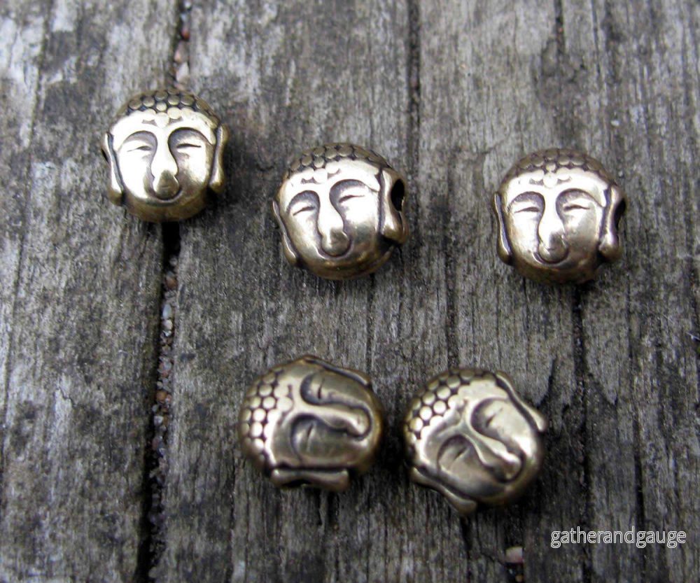 Mellandel Bronsfärgad – Buddha Huvud 7×5,2mm – 5-pack