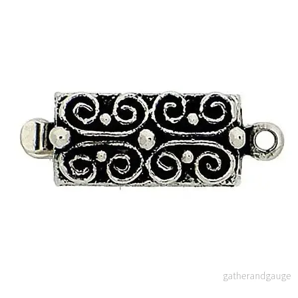 Claspgarten Instickslås - Liten Rektangel Mörksilverfärgad 13x6mm 1 styck