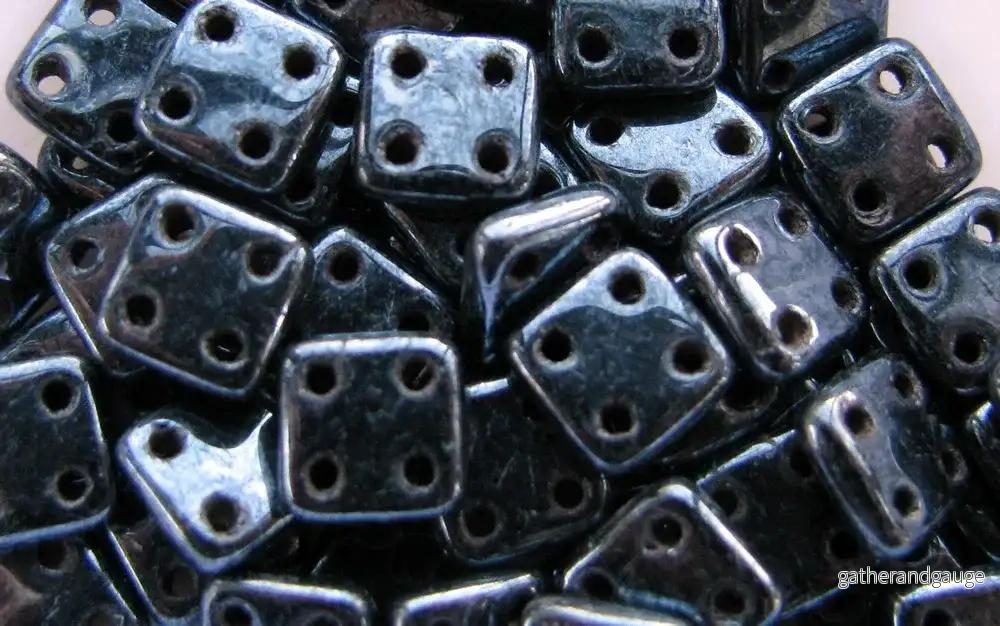 CzechMates QuadraTile – Jet Hematite 6x6x2mm, 10 gram CzechMates QuadraTile – Jet Hematite 6x6x2mm, 10 gram