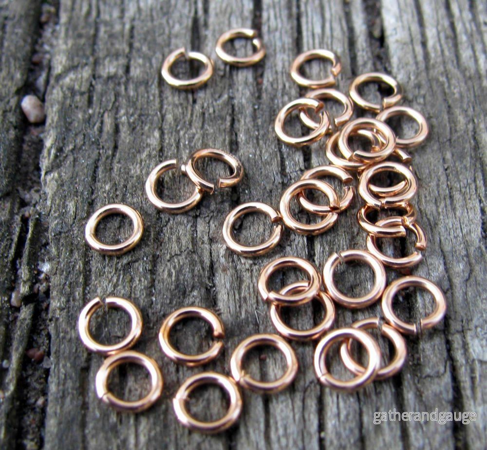 Bindringar roséguldfärgade - 4,5x0,8 mm, 50-pack - Bild 2