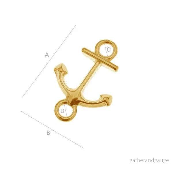 Connector 925 Silver 24K Gold – Ankare 15mm 1 styck Connector 925 Silver 24K Gold – Ankare 15mm 1 styck