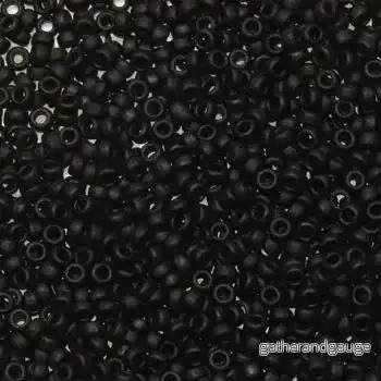 Miyuki Seed Beads - Matte Black 15/0, 10 gram