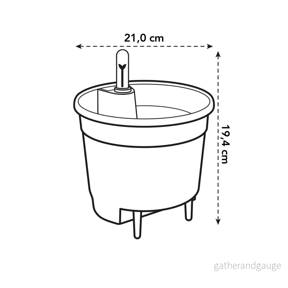 Svart självvattnande kruka 21 cm - Bild 2