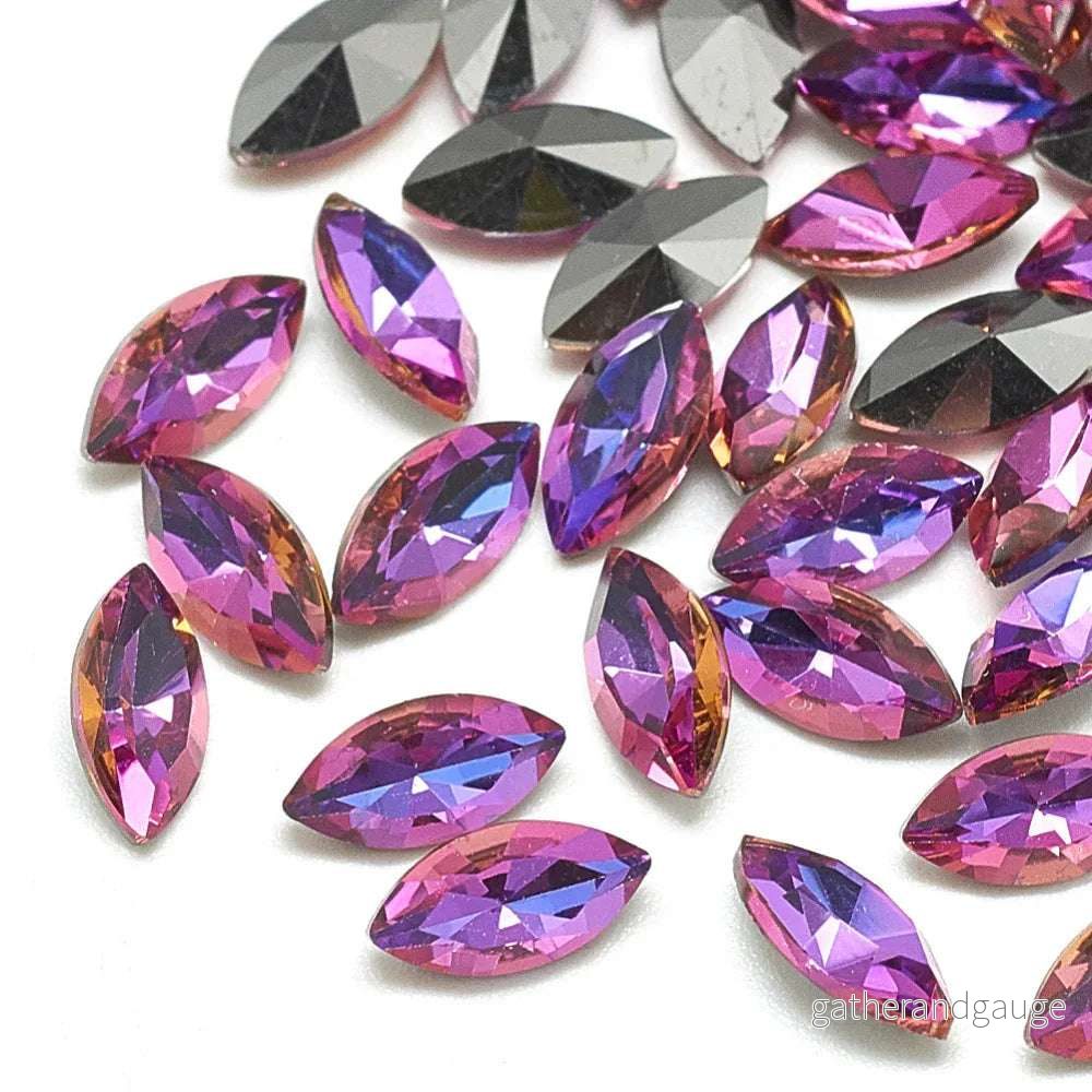 Kinesisk strass - Navette Violet Blue 10x5mm 1 styck - Bild 2