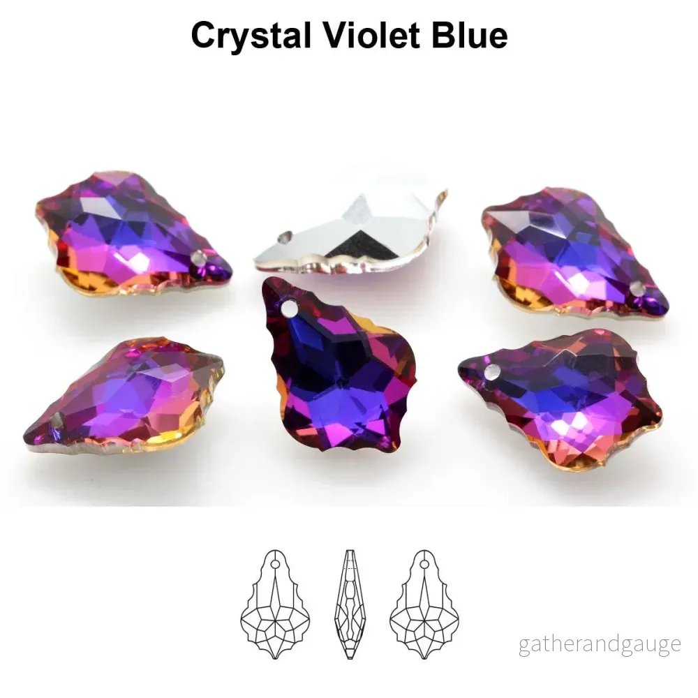 Aurea Crystals A6090 Baroque Pendant Crystal Violet Blue 22 mm, 1 styck Aurea Crystals A6090 Baroque Pendant Crystal Violet Blue 22 mm, 1 styck