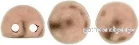 CzechMates Cabochon - Matte Metallic Bronze Copper 7mm 2- håls, 10-pack - Bild 2