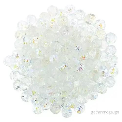 Tjeckiska Melon Round – Crystal AB 3mm 50-pack