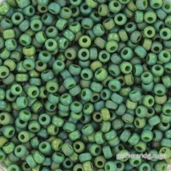 Miyuki Seed Beads – Opaque Glazed Frosted Turtle Green 11/0, 10 gram