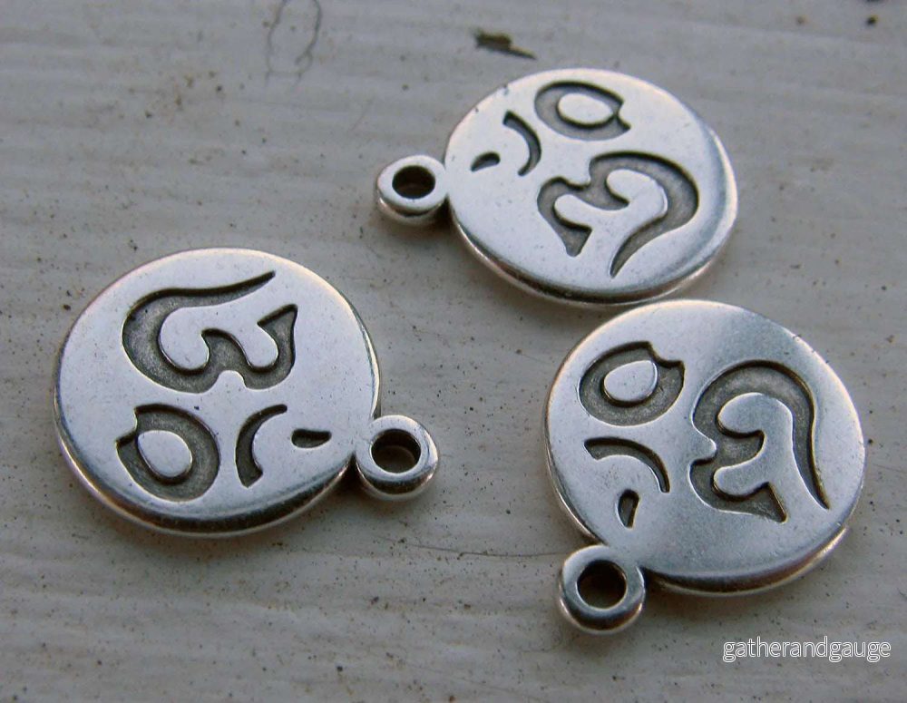 Berlock silverfärgad - Rund med om 13mm 3-pack - Bild 2