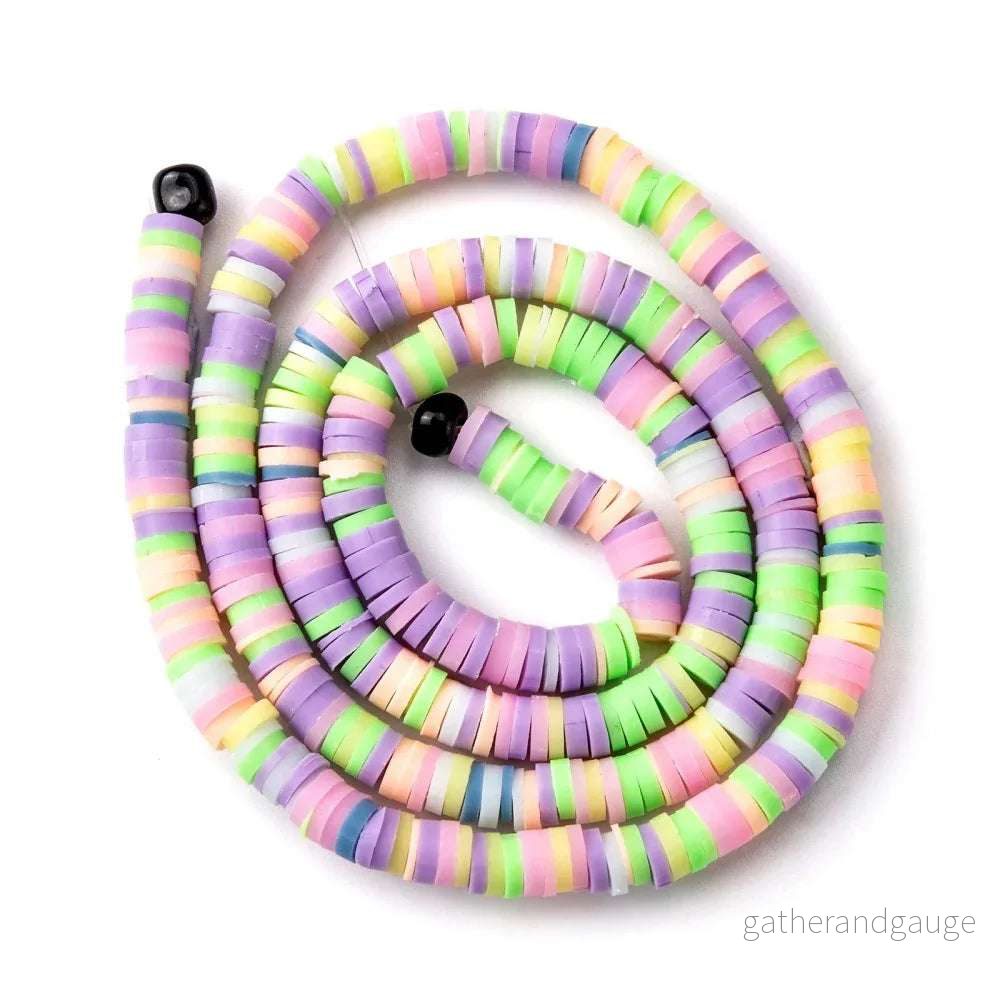 Heishi Pärlor – Pastell Mix 4mm 1 Sträng