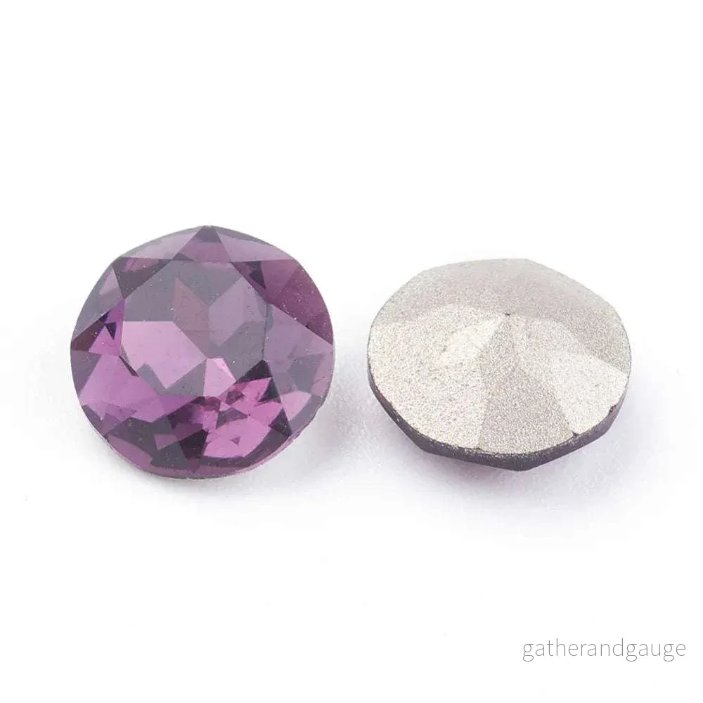 Kinesisk Strass - Round stone Amethyst 8mm 1 styck
