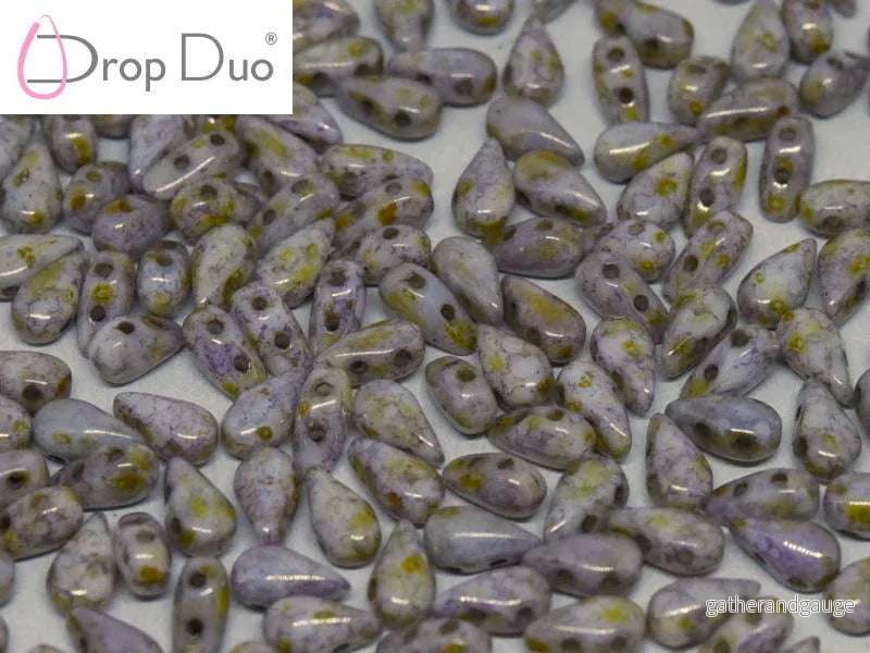 DropDuo® – Chalk White Lila Gold Luster 3x6mm 30-pack DropDuo® – Chalk White Lila Gold Luster 3x6mm 30-pack