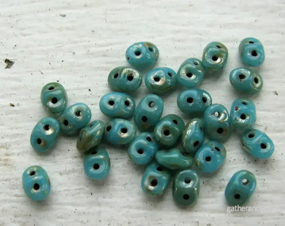 SuperDuo - Turquoise Blue Picasso, 10 gram
