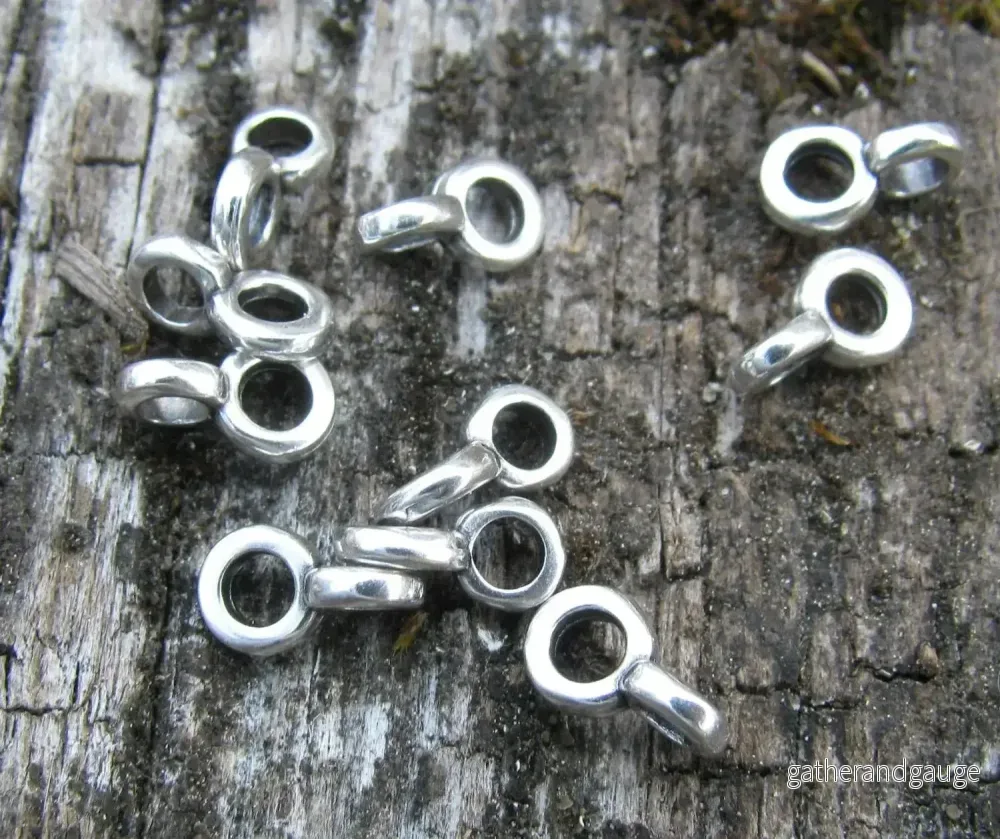 Berlockhållare Silverpläterad - Mini, 10-pack