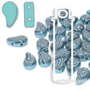 Paisley Duo - Jet Turquoise Lazer Contour 8x5mm 22 gram