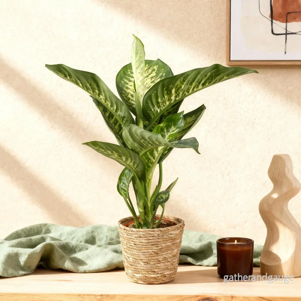 Dieffenbachia Tropic Snow och korg