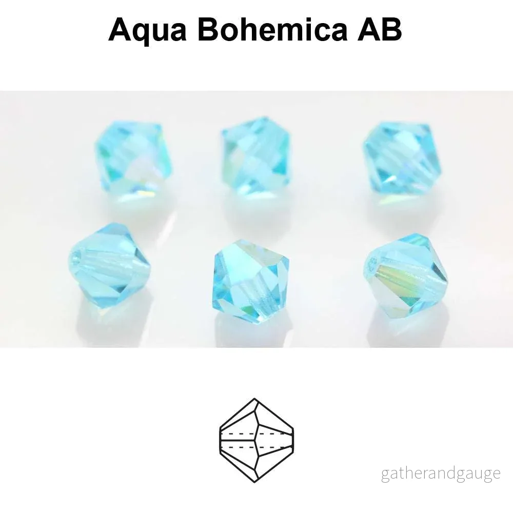Tjeckiska MC Bicone – Aqua Bohemica AB 4 mm,30- pack