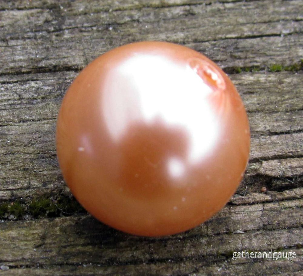 Pärla ABS plast - Aprikos 18 mm, 1 styck - Bild 2