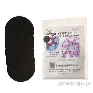 Bas för pärlbroderi – Lacy´s Stiff Stuff, Cirkel, Svart – 6 ark Bas för pärlbroderi – Lacy´s Stiff Stuff, Cirkel, Svart – 6 ark