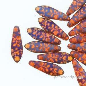 Dagger - Orange Transparent Laser Matt Flower 5x16mm, 1 sträng