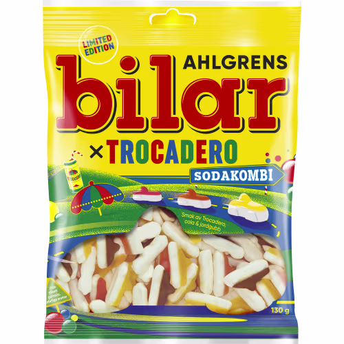 Sodakombi X Trocadero Ahlgrens Bilar 130g Sodakombi X Trocadero Ahlgrens Bilar 130g