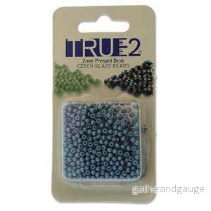 Tjeckiska Druk (Runda) - Chalk Blue Luster True 2mm, 9gram - Bild 2
