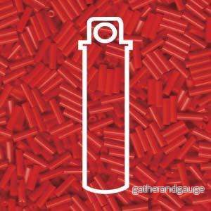 Miyuki Bugle Beads - Opaque Red 6 mm, 17 gram