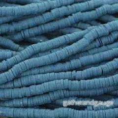 Heishi pärlor – Petrol 4mm 1 sträng Heishi pärlor – Petrol 4mm 1 sträng