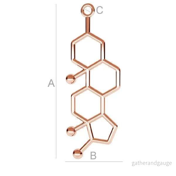 Berlock 925 Silver 18K Rose Gold plated – Testosteron 1 styck Berlock 925 Silver 18K Rose Gold plated – Testosteron 1 styck