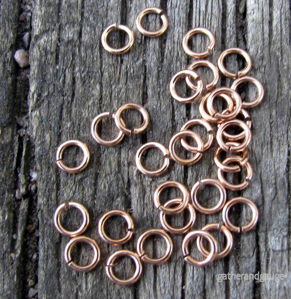 Bindringar roséguldfärgade - 4,5x0,8 mm, 50-pack