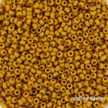 Miyuki Seed Beads - Opaque Matte Mustard 15/0, 10 gram