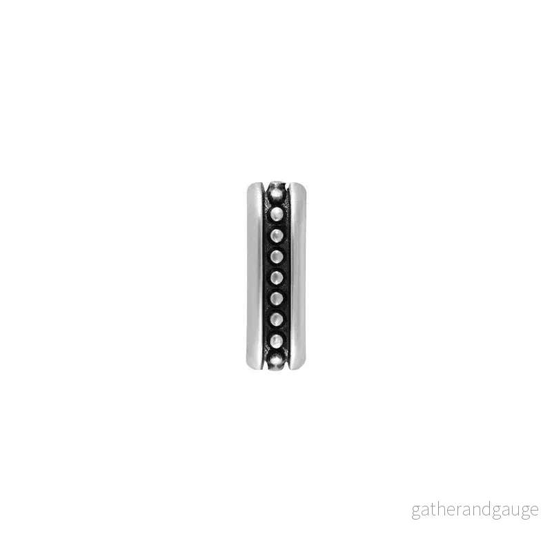 Slider silverpläterad - Rektangel med prickar 5x14mm, 1 styck - Bild 3