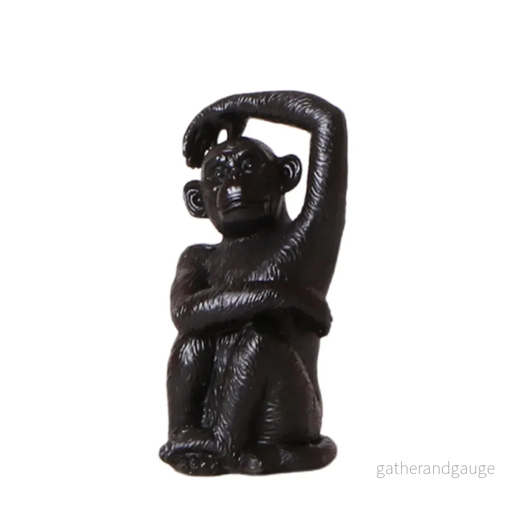 Sitting Monkey Dekorativ prydnad – Svart