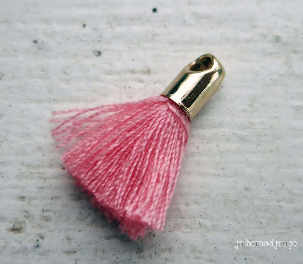 Bomullstofs – Rosa / Guld 18mm, 1 styck