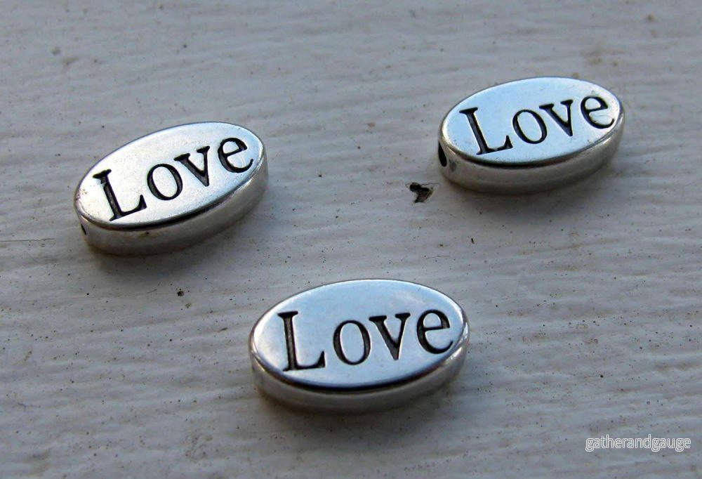 Mellandel Silverfärgad - Oval LOVE, 3-Pack - Bild 2