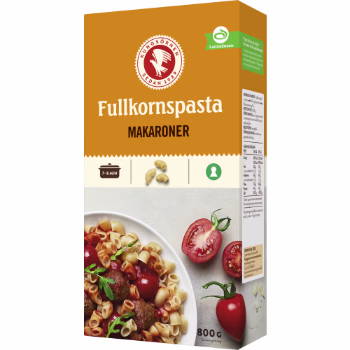 Kungsörnen Makaroner Fullkornspasta 800g Kungsörnen Makaroner Fullkornspasta 800g