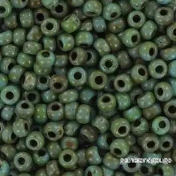 Miyuki Seed Beads - Picasso Seafoam Green 8/0, 10 gram