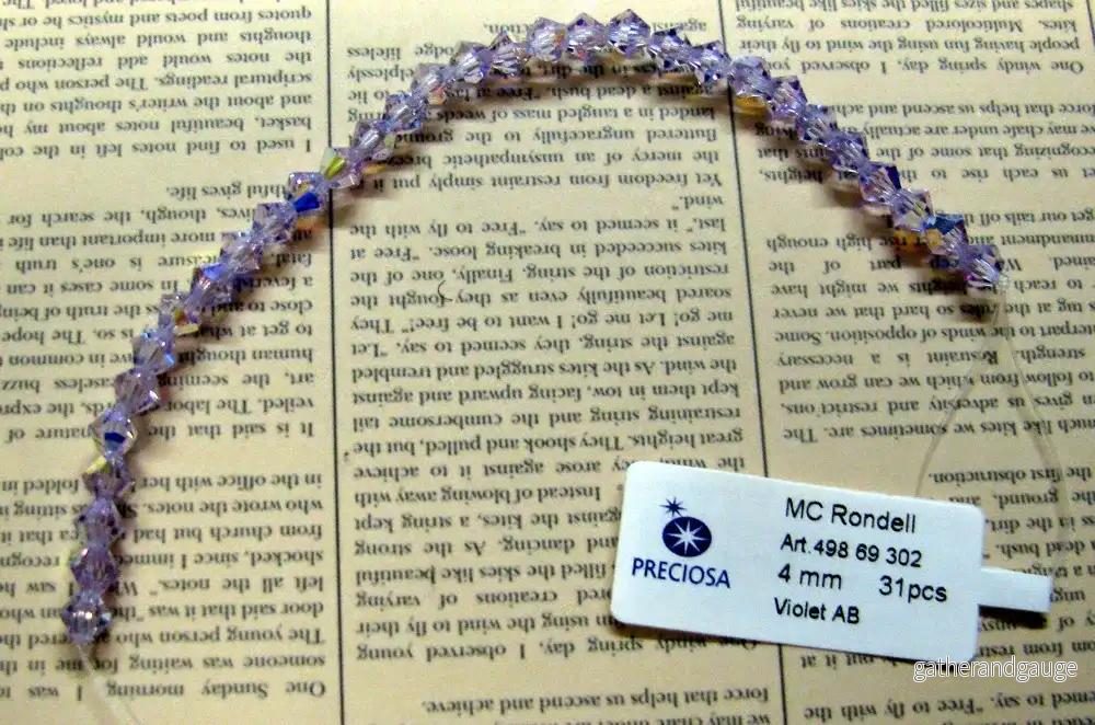Tjeckiska MC Bicone - Violet AB 4 mm, 1 sträng - Bild 2