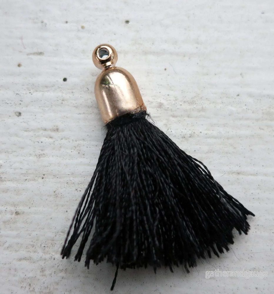 Bomullstofs – Svart / Guld 20mm, 1 styck